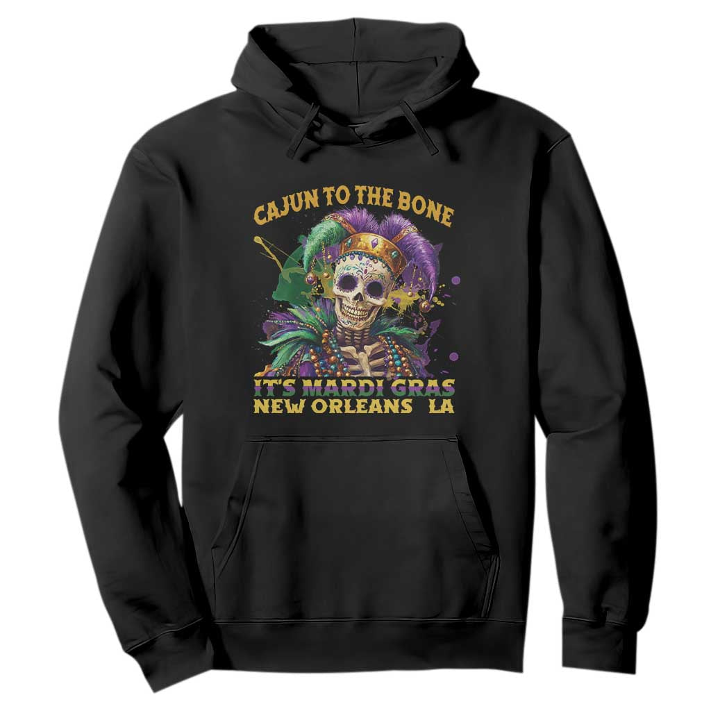 Louisiana Mardi Gras Hoodie Cajun To The Bone Skeleton Jester Costume TS09 Black Print Your Wear