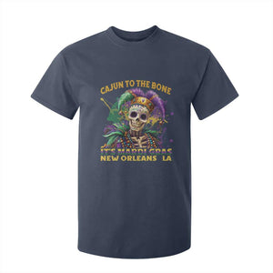 Louisiana Mardi Gras T Shirt For Kid Cajun To The Bone Skeleton Jester Costume TS09 Navy Print Your Wear