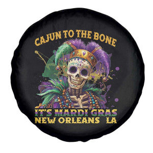 Louisiana Mardi Gras Spare Tire Cover Cajun To The Bone Skeleton Jester Costume TS09 Print Your Wear