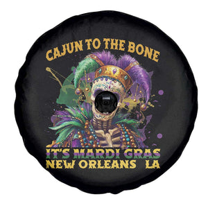 Louisiana Mardi Gras Spare Tire Cover Cajun To The Bone Skeleton Jester Costume TS09 Print Your Wear
