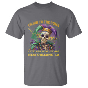 Louisiana Mardi Gras T Shirt Cajun To The Bone Skeleton Jester Costume TS09 Charcoal Print Your Wear