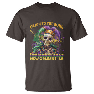 Louisiana Mardi Gras T Shirt Cajun To The Bone Skeleton Jester Costume TS09 Dark Chocolate Print Your Wear
