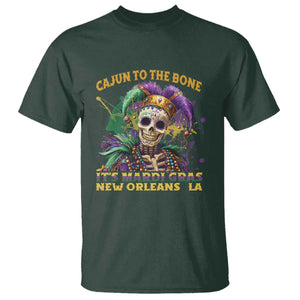 Louisiana Mardi Gras T Shirt Cajun To The Bone Skeleton Jester Costume TS09 Dark Forest Green Print Your Wear