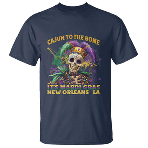 Louisiana Mardi Gras T Shirt Cajun To The Bone Skeleton Jester Costume TS09 Navy Print Your Wear
