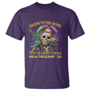 Louisiana Mardi Gras T Shirt Cajun To The Bone Skeleton Jester Costume TS09 Purple Print Your Wear