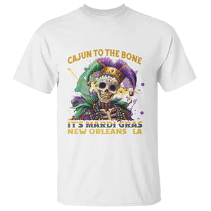 Louisiana Mardi Gras T Shirt Cajun To The Bone Skeleton Jester Costume TS09 White Print Your Wear