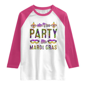 Ain't No Party Like Mardi Gras Raglan Shirt TS09 White Heliconia Print Your Wear