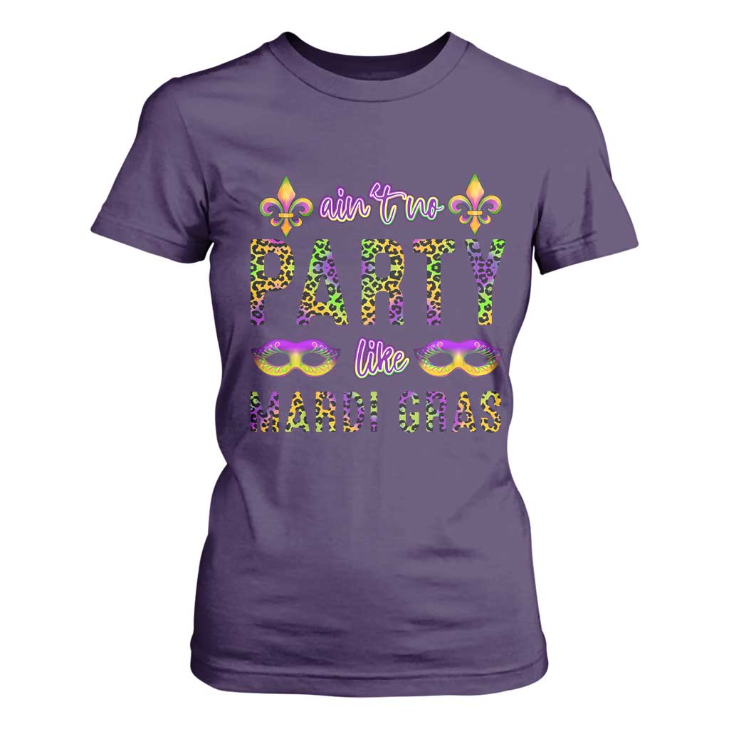 Ain't No Party Like Mardi Gras T Shirt For Women TS09 Purple Print Your Wear