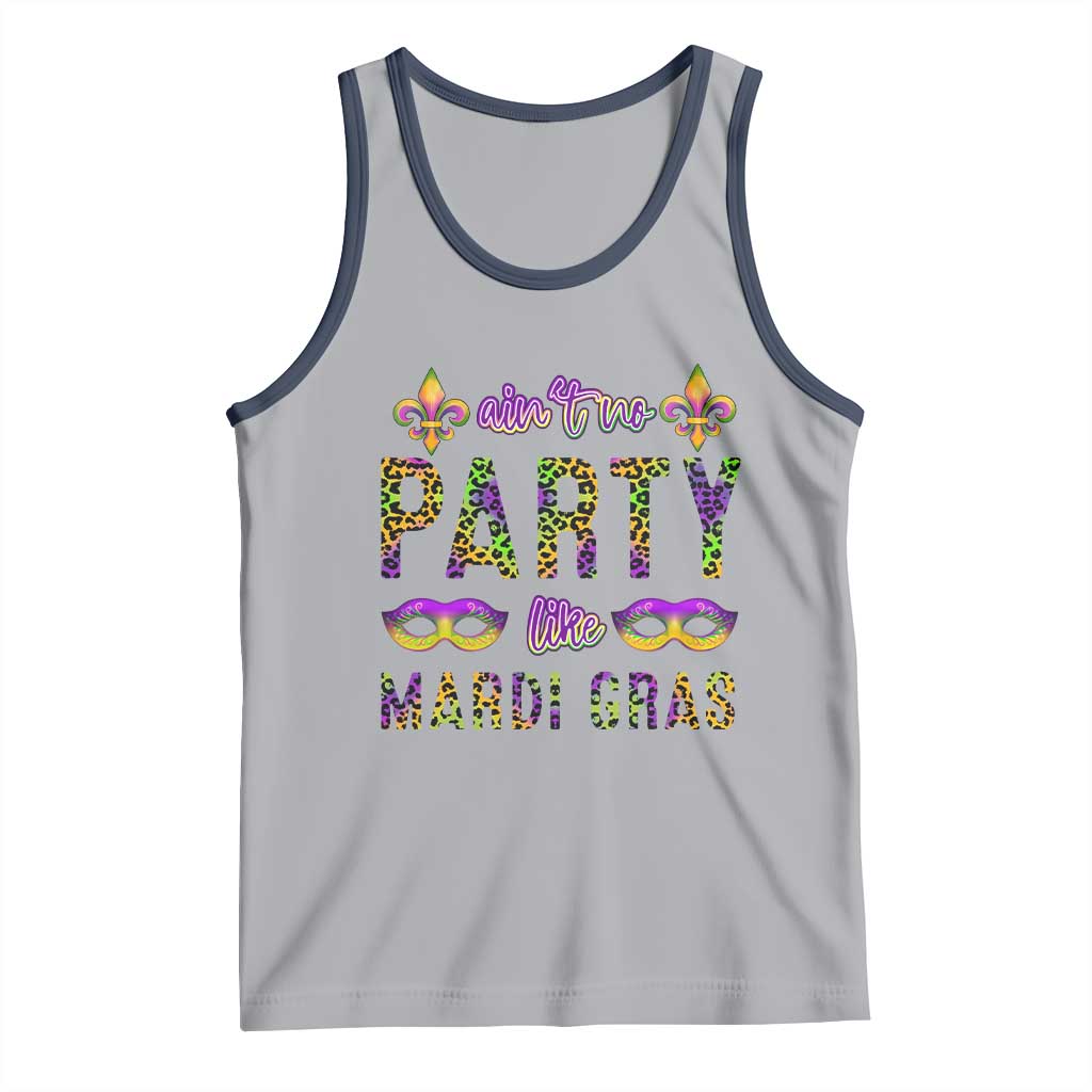Ain't No Party Like Mardi Gras Tank Top TS09 Athletic Heather Navy Print Your Wear