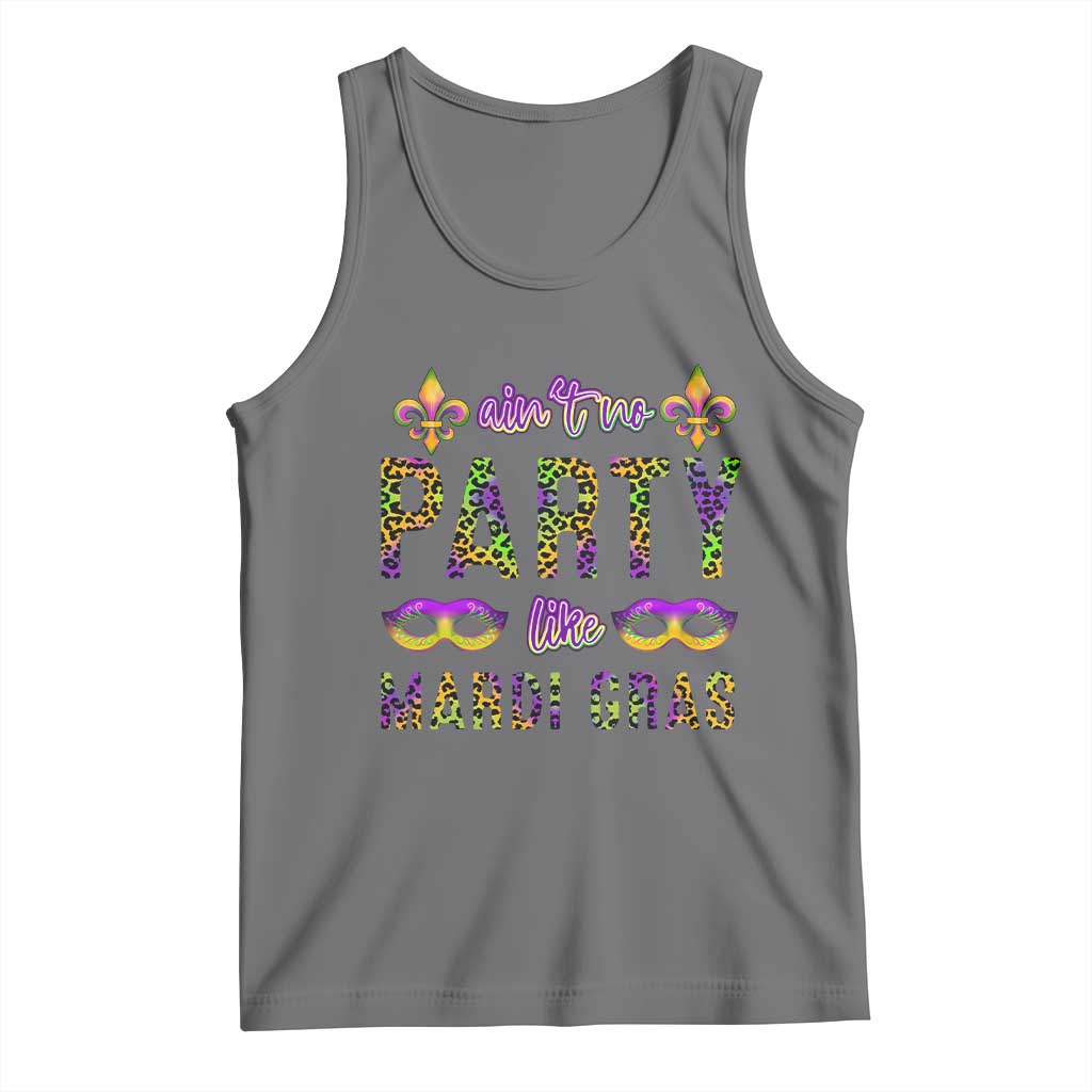 Ain't No Party Like Mardi Gras Tank Top TS09 Black Heather Print Your Wear