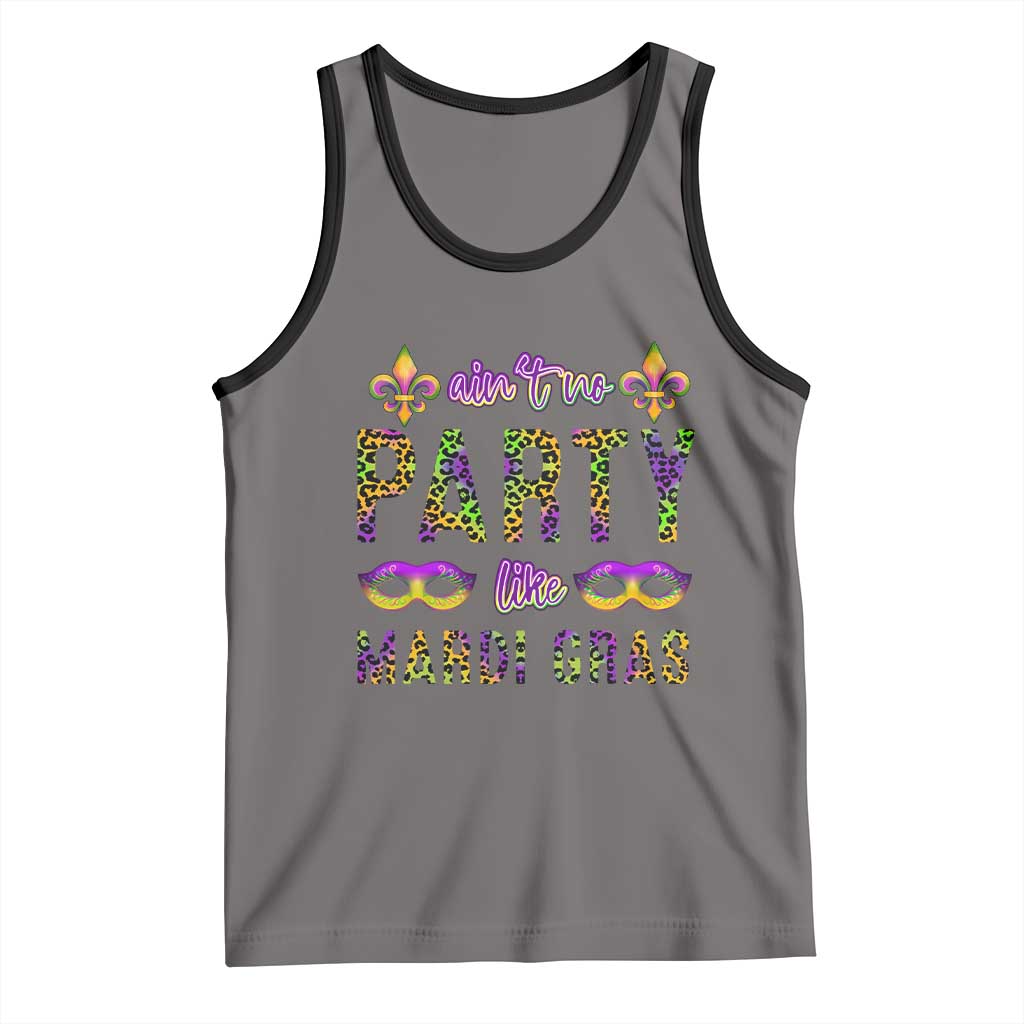 Ain't No Party Like Mardi Gras Tank Top TS09 Deep Heather Black Print Your Wear