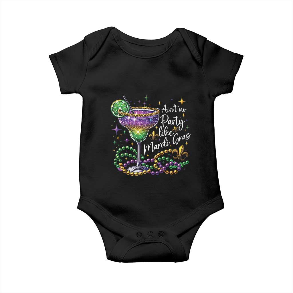 Ain't No Party Like Mardi Gras Baby Onesie Fat Tuesday Louisiana Drinking Team TS09 Black Print Your Wear