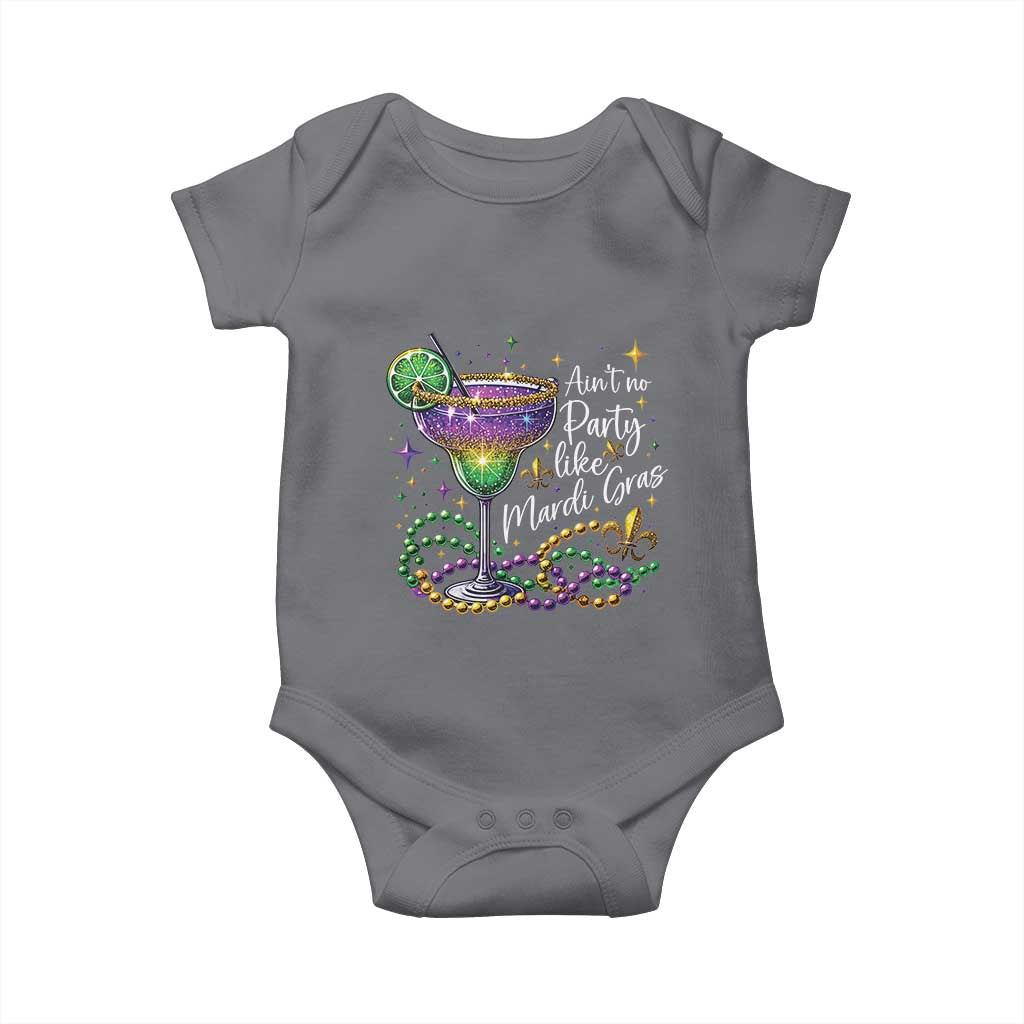 Ain't No Party Like Mardi Gras Baby Onesie Fat Tuesday Louisiana Drinking Team TS09 Charcoal Print Your Wear