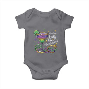 Ain't No Party Like Mardi Gras Baby Onesie Fat Tuesday Louisiana Drinking Team TS09 Charcoal Print Your Wear