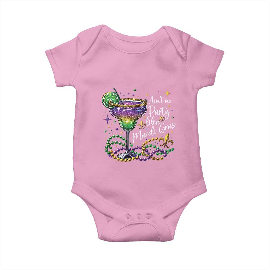 Ain't No Party Like Mardi Gras Baby Onesie Fat Tuesday Louisiana Drinking Team TS09 Light Pink Print Your Wear