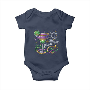 Ain't No Party Like Mardi Gras Baby Onesie Fat Tuesday Louisiana Drinking Team TS09 Navy Print Your Wear