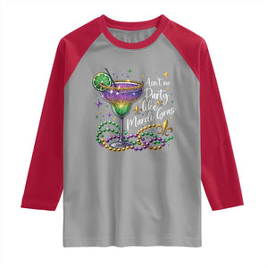 Ain't No Party Like Mardi Gras Raglan Shirt Fat Tuesday Louisiana Drinking Team TS09 Sport Gray Red Print Your Wear