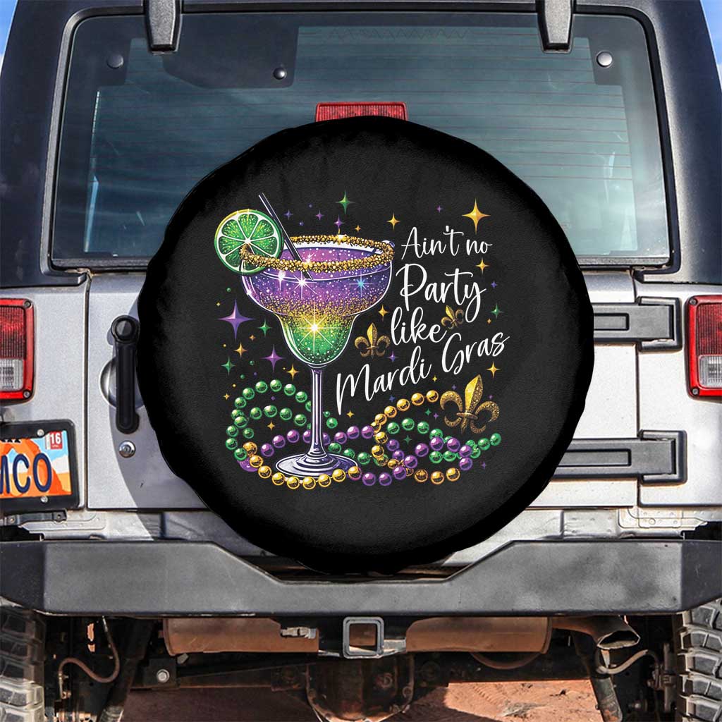 Ain't No Party Like Mardi Gras Spare Tire Cover Fat Tuesday Louisiana Drinking Team TS09 No hole Black Print Your Wear
