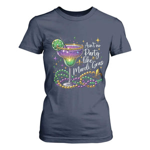 Ain't No Party Like Mardi Gras T Shirt For Women Fat Tuesday Louisiana Drinking Team TS09 Navy Print Your Wear