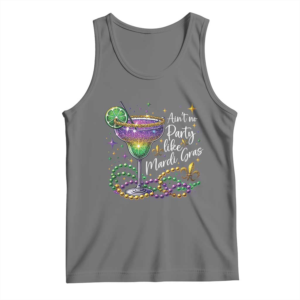 Ain't No Party Like Mardi Gras Tank Top Fat Tuesday Louisiana Drinking Team TS09 Black Heather Print Your Wear