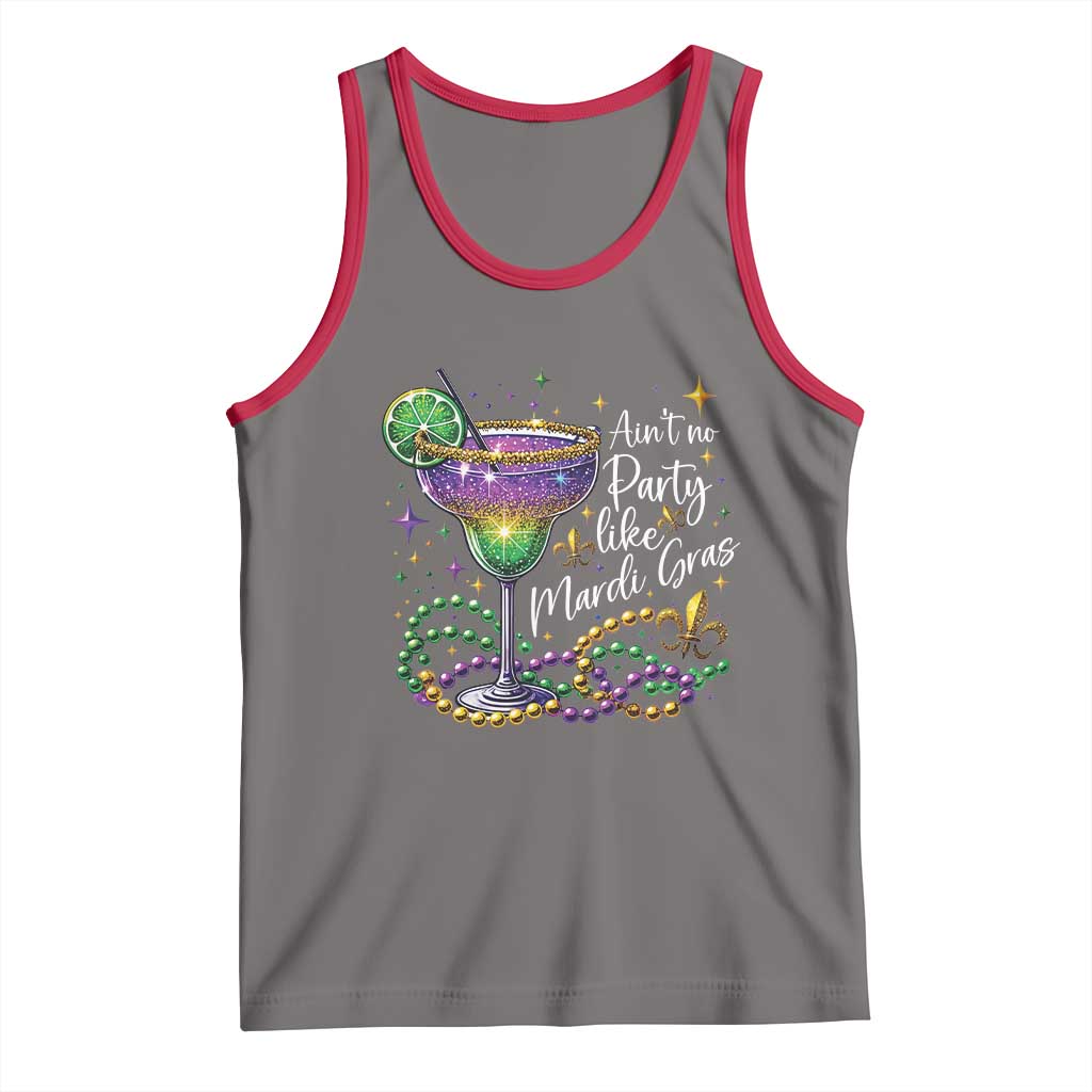 Ain't No Party Like Mardi Gras Tank Top Fat Tuesday Louisiana Drinking Team TS09 Deep Heather Red Print Your Wear