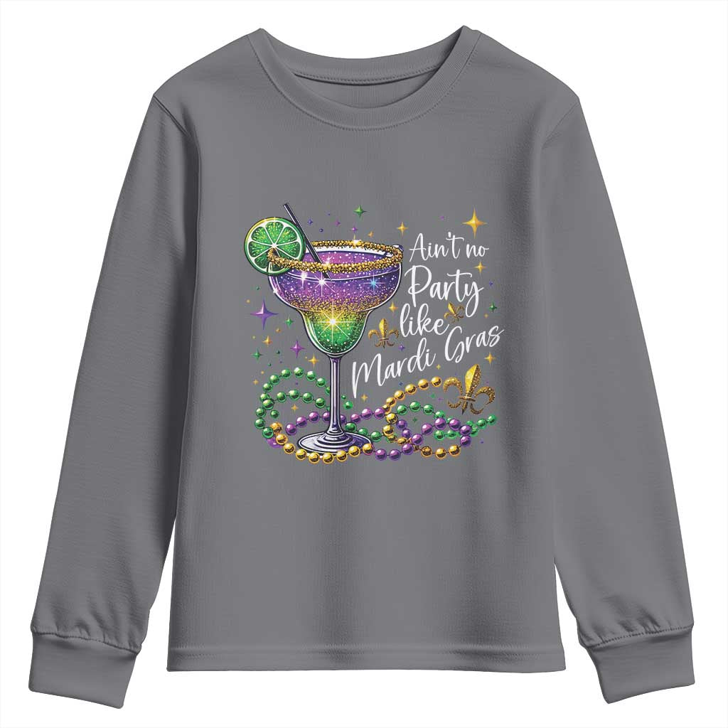 Ain't No Party Like Mardi Gras Youth Sweatshirt Fat Tuesday Louisiana Drinking Team TS09 Charcoal Print Your Wear
