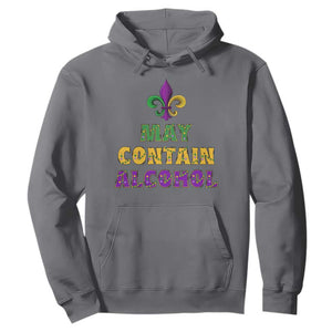 Funny Mardi Gras Party Hoodie May Contain Alcohol Drinking Team TS09 Charcoal Print Your Wear