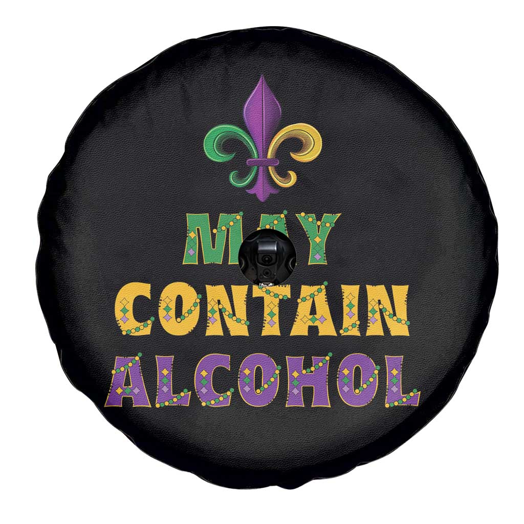 Funny Mardi Gras Party Spare Tire Cover May Contain Alcohol Drinking Team TS09 Print Your Wear