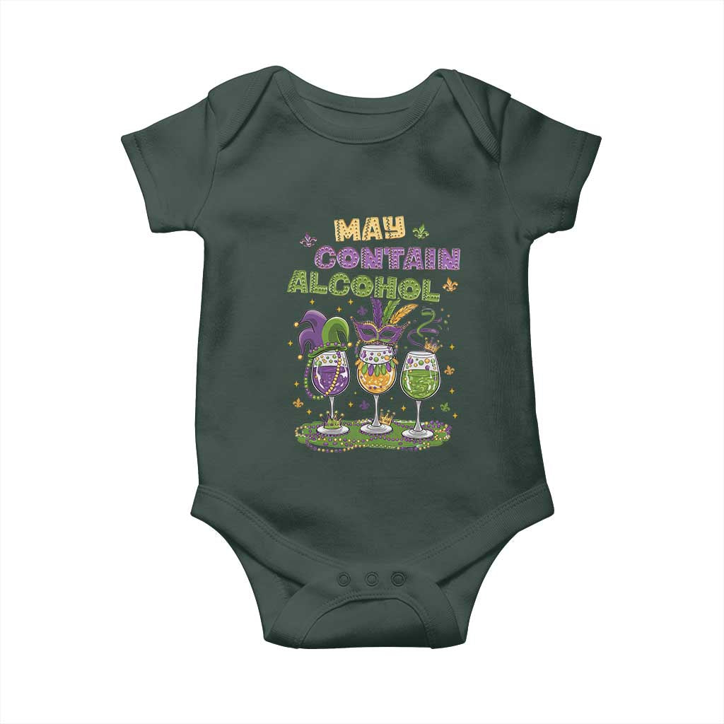 Funny Mardi Gras Drinking Team Baby Onesie May Contain Alcohol Fat Tuesday Party TS09 Print Your Wear