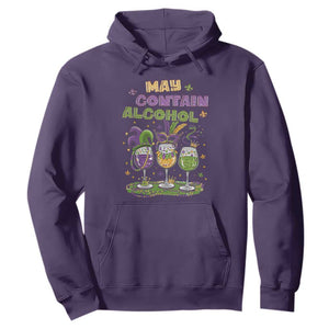 Funny Mardi Gras Drinking Team Hoodie May Contain Alcohol Fat Tuesday Party TS09 Purple Print Your Wear