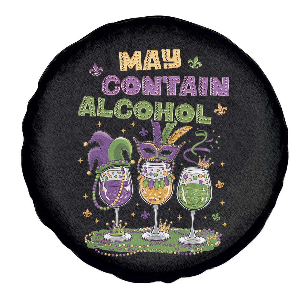 Funny Mardi Gras Drinking Team Spare Tire Cover May Contain Alcohol Fat Tuesday Party TS09 Print Your Wear