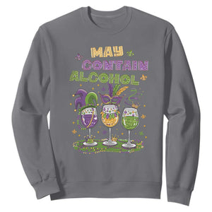 Funny Mardi Gras Drinking Team Sweatshirt May Contain Alcohol Fat Tuesday Party TS09 Charcoal Print Your Wear