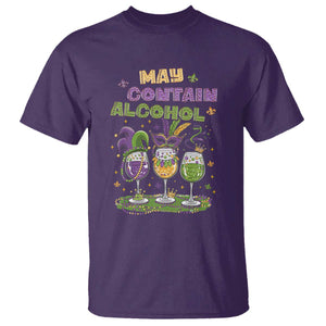Funny Mardi Gras Drinking Team T Shirt May Contain Alcohol Fat Tuesday Party TS09 Purple Print Your Wear