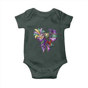 Coquette Bow Mardi Gras Baby Onesie New Orleans Carnival Beads Mask Crawfish TS09 Print Your Wear