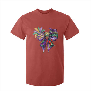 Coquette Bow Mardi Gras T Shirt For Kid New Orleans Carnival Beads Mask Crawfish TS09 Red Print Your Wear