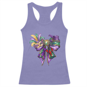 Coquette Bow Mardi Gras Racerback Tank Top New Orleans Carnival Beads Mask Crawfish TS09 Violet Print Your Wear
