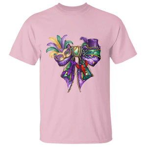 Coquette Bow Mardi Gras T Shirt New Orleans Carnival Beads Mask Crawfish TS09 Light Pink Print Your Wear