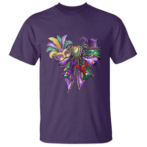 Coquette Bow Mardi Gras T Shirt New Orleans Carnival Beads Mask Crawfish TS09 Purple Print Your Wear