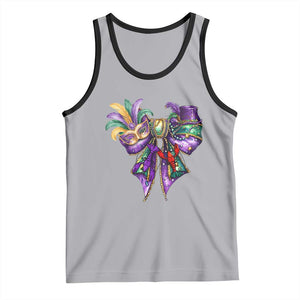 Coquette Bow Mardi Gras Tank Top New Orleans Carnival Beads Mask Crawfish TS09 Athletic Heather Black Print Your Wear