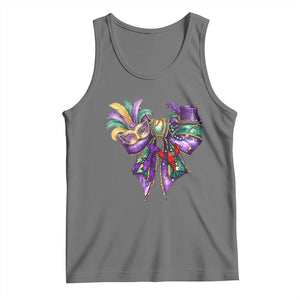 Coquette Bow Mardi Gras Tank Top New Orleans Carnival Beads Mask Crawfish TS09 Black Heather Print Your Wear