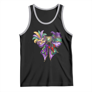 Coquette Bow Mardi Gras Tank Top New Orleans Carnival Beads Mask Crawfish TS09 Black Athletic Heather Print Your Wear