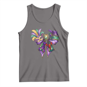 Coquette Bow Mardi Gras Tank Top New Orleans Carnival Beads Mask Crawfish TS09 Deep Heather Print Your Wear