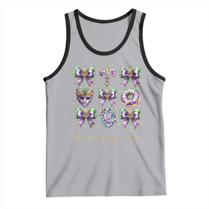 Coquette Bow Mardi Gras Tank Top It's Mardi Gras Y'all Fleur De Lis Mask TS09 Athletic Heather Black Print Your Wear