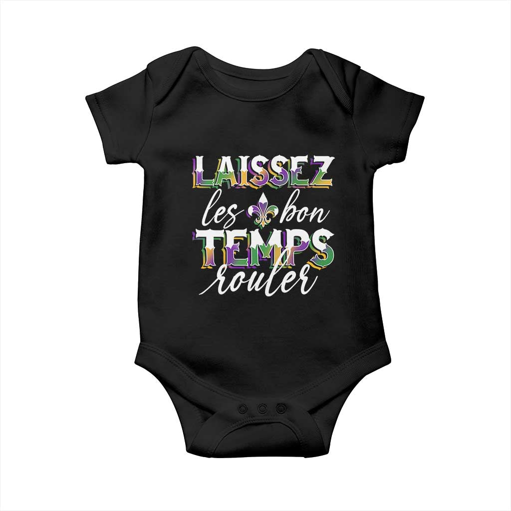 Mardi Gras Baby Onesie Laissez Les Bon Temps Rouler TS09 Black Print Your Wear