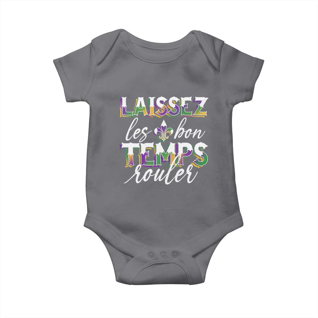Mardi Gras Baby Onesie Laissez Les Bon Temps Rouler TS09 Charcoal Print Your Wear