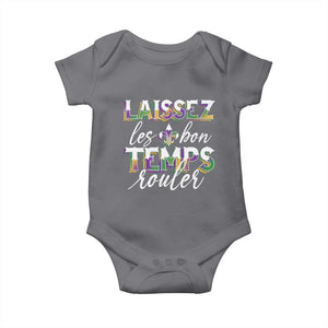 Mardi Gras Baby Onesie Laissez Les Bon Temps Rouler TS09 Charcoal Print Your Wear