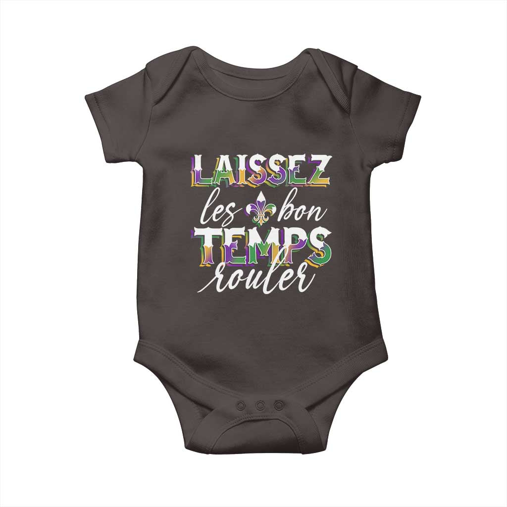 Mardi Gras Baby Onesie Laissez Les Bon Temps Rouler TS09 Dark Chocolate Print Your Wear