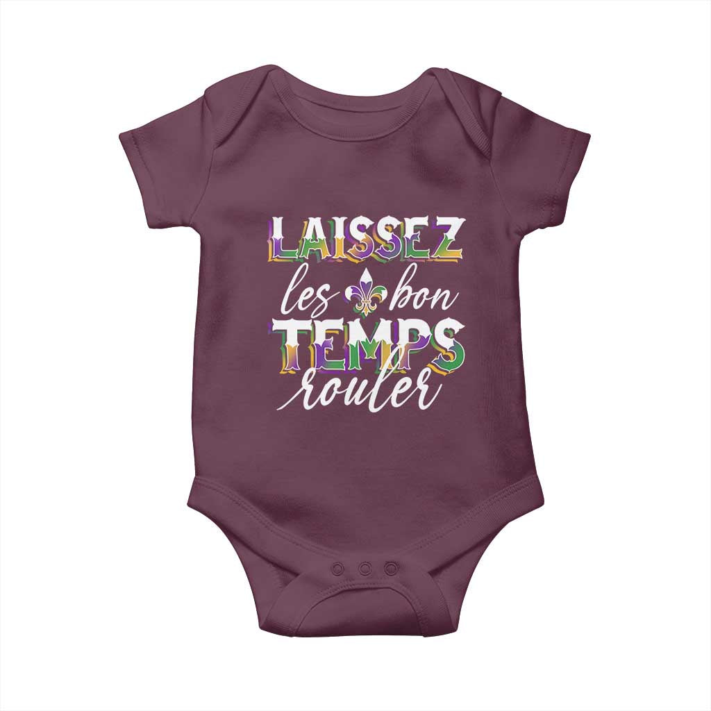 Mardi Gras Baby Onesie Laissez Les Bon Temps Rouler TS09 Maroon Print Your Wear