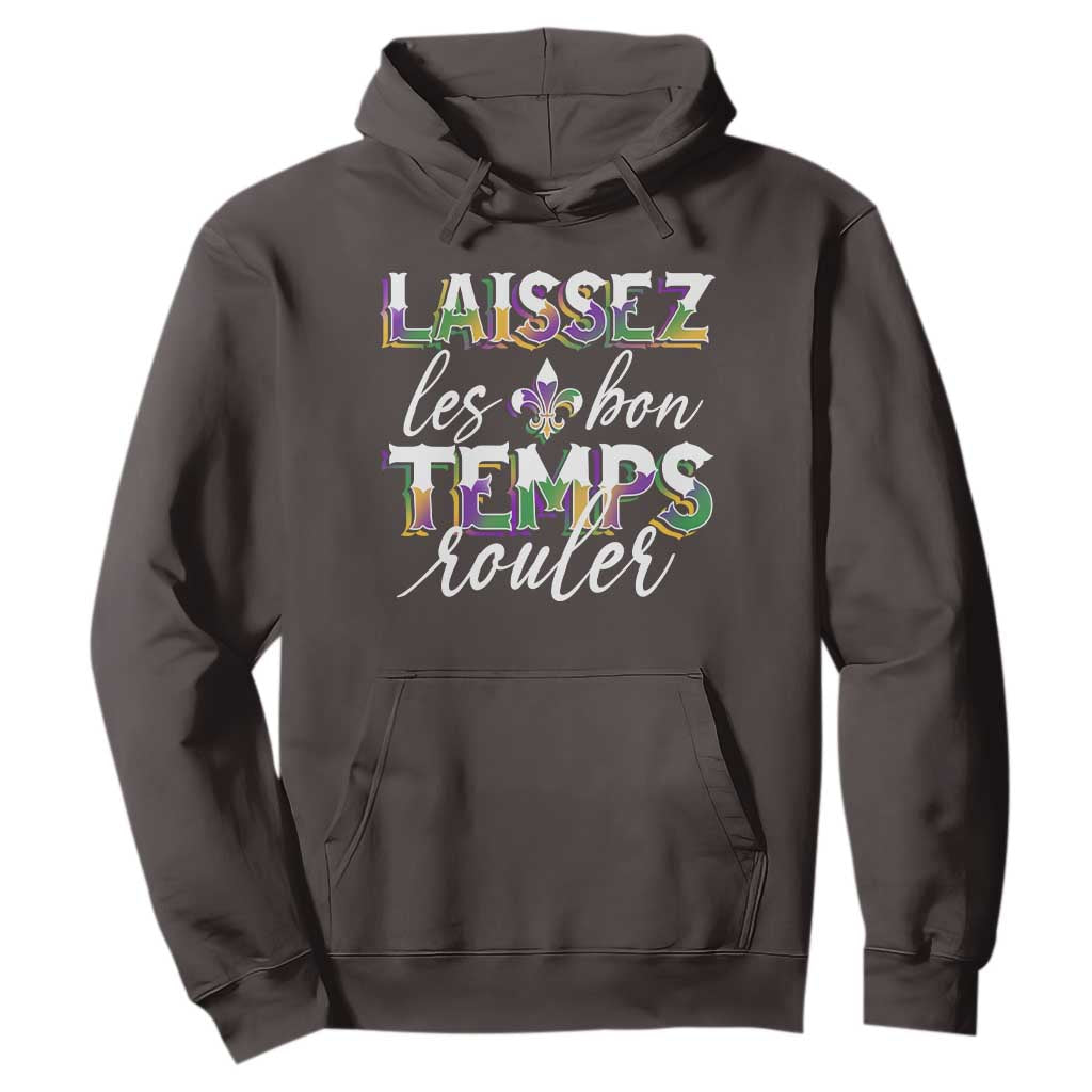 Mardi Gras Hoodie Laissez Les Bon Temps Rouler TS09 Dark Chocolate Print Your Wear