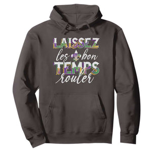Mardi Gras Hoodie Laissez Les Bon Temps Rouler TS09 Dark Chocolate Print Your Wear